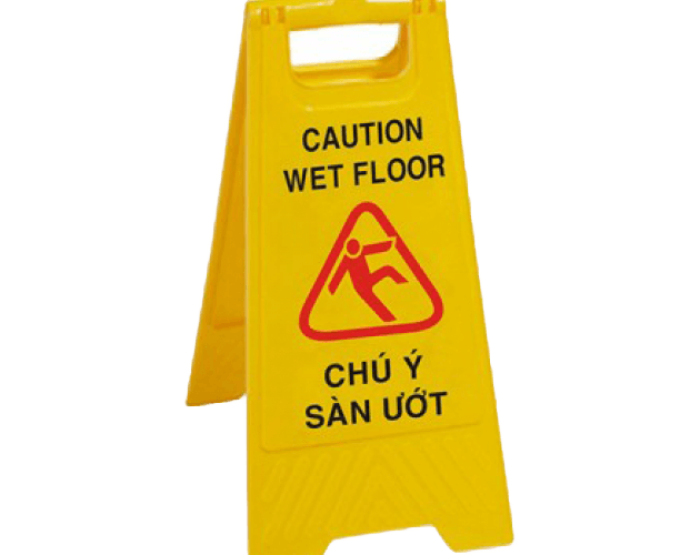 Bảng nhựa cảnh báo (khu vực đang sửa chữa, chú ý sàn ướt, khu vực nguy hiểm, khu vực đang thi công)