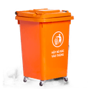 60l trash can blue, red, yellow, orange