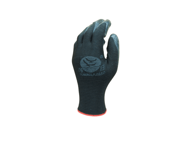 BLACK RUBBER COATED FIBER GLOVES