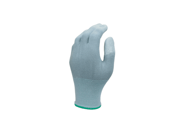 Grey PU finger coated gloves
